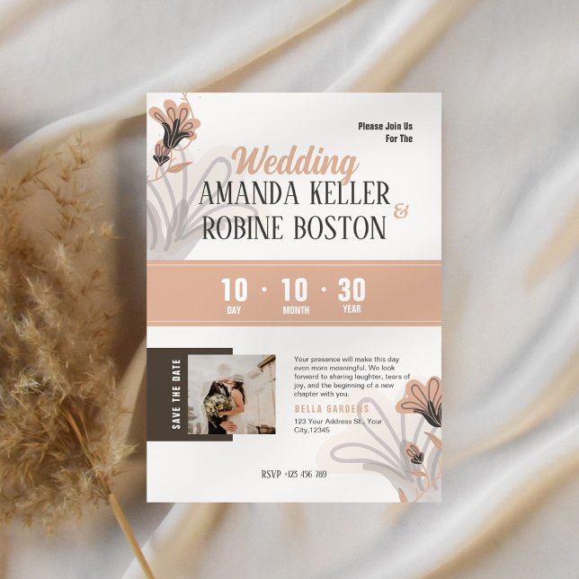 Invitación a una simple boda de fotos elegante (Subido por el creador)