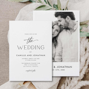 Invitación a una simple boda de fotos elegante