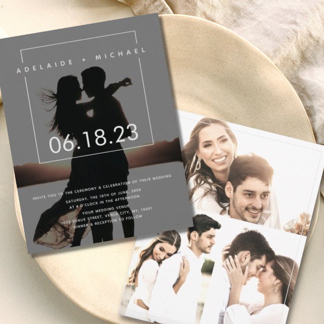 Invitación a una simple boda de fotos elegante (Subido por el creador)