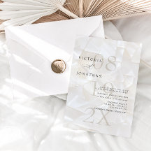 Invitación a una simple boda de marfil moderna