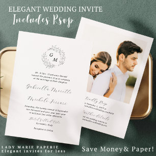 Invitación a una simple boda fotográfica monográfi