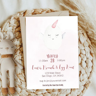 Invitación a unicornio a Brunch y caza de huevos d