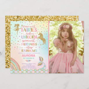 Invitación a unicornio a cumpleaños