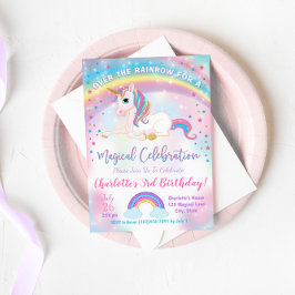 Invitación a unicornio por cumpleaños, Fiesta unic