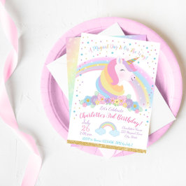 Invitación a unicornio por cumpleaños, Fiesta unic