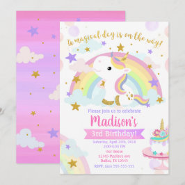 Invitación a unicornio por cumpleaños mágico