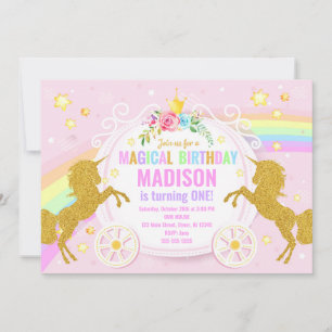 Invitación a unicornio por cumpleaños mágico / cap