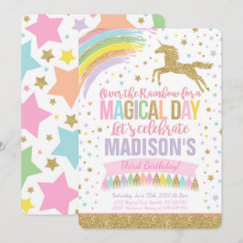 Invitación a unicornio por cumpleaños, unicornio d