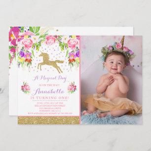 Invitación a unicornio por cumpleaños, unicornio d