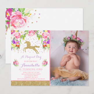 Invitación a unicornio por cumpleaños, unicornio d