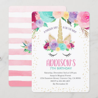 Invitación a unicornio Primer cumpleaños Baby Show