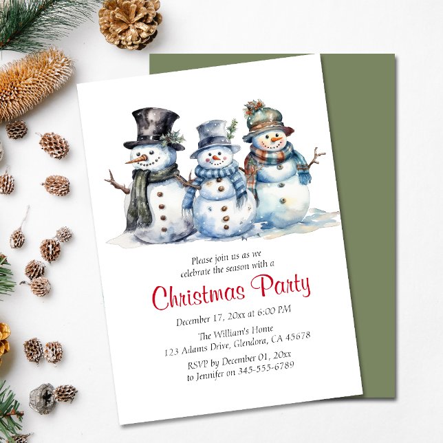 Invitación a vacaciones de invierno de Fiesta navi (Invite your guests to your Christmas party with this warm and charming holiday-themed invitation!)