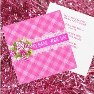 Invitación a vacaciones planas de color rosa rosad