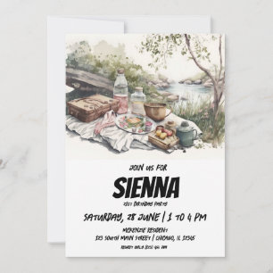 Invitación a ver el flujo de agua picnic de verano