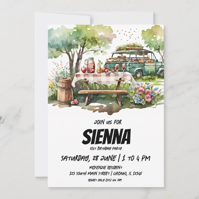 Invitación a ver el Parque Picnic de Verano (Anverso)