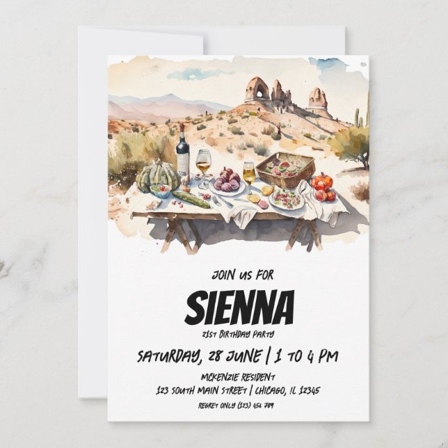 Invitación a ver el picnic de verano cappadocia (Anverso)