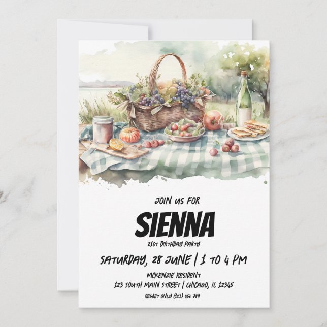 Invitación a ver la granja de picnic de verano (Anverso)