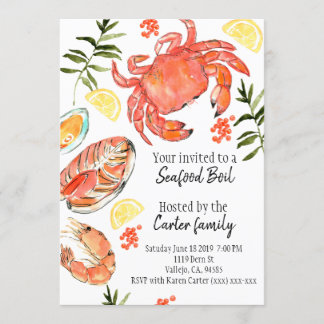 Invitación a veraneo de cangrejo de marisco