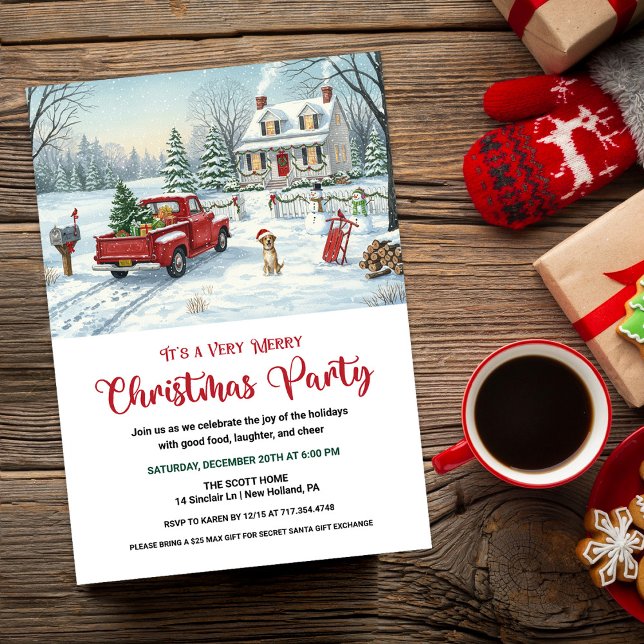 Invitación A Very Merry Christmas Retro Invitation  (Subido por el creador)