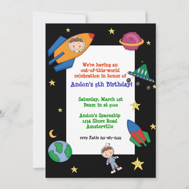 Invitación a viajar por el espacio (Anverso)