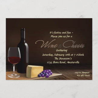 Invitación a vino y queso