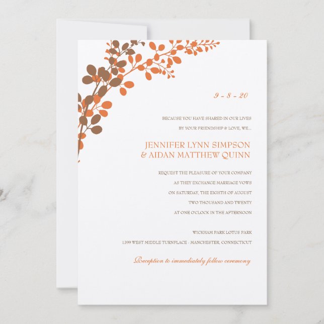 Invitación a vinos exquisitos (bronce y Naranja) (Anverso)