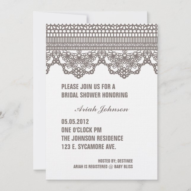 Invitación a VINTAGE LACE (Anverso)