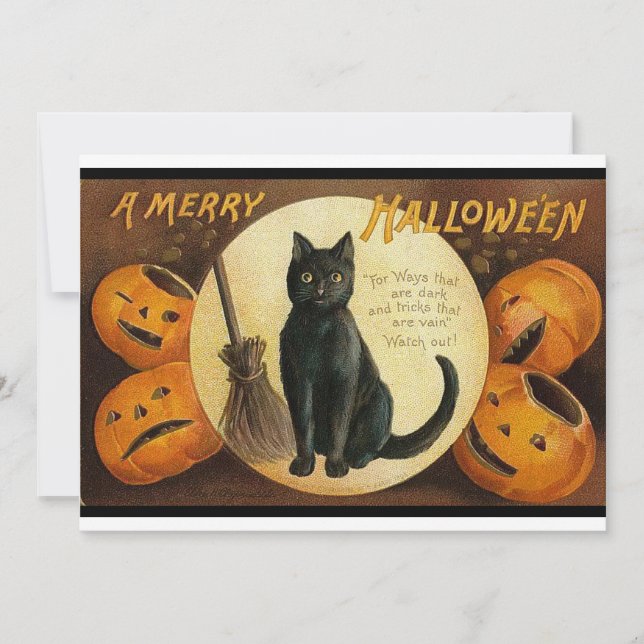 Invitación a Vintage Merry Halloween (Anverso)
