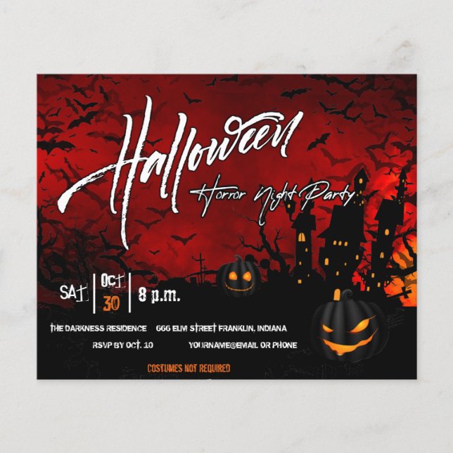 Invitación a volante de la fiesta de Halloween de  (Frente)