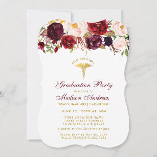 Invitación a W de Fiesta del Grado Médico Floral B
