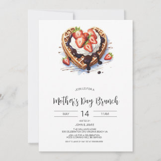 Invitación a Waffles para el desayuno de brunch de