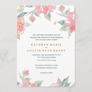 Invitación a WATERCOLOR GARDEN WEDDING