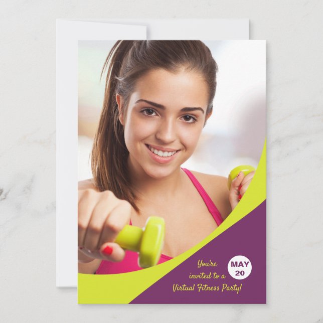 Invitación a Wavy Design Photo Fitness (Anverso)