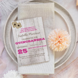 Invitación a Whitewash Plum Quinceañera