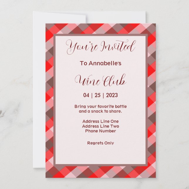 Invitación a Wine Club (Anverso)