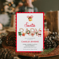 Invitación a Winter Santa Baby Shower