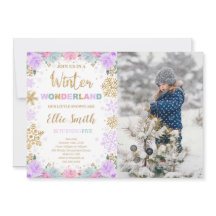 Invitación a Winter Wonderland con foto
