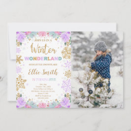 Invitación a Winter Wonderland con foto