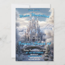 Invitación a Winter Wonderland Sweet 16