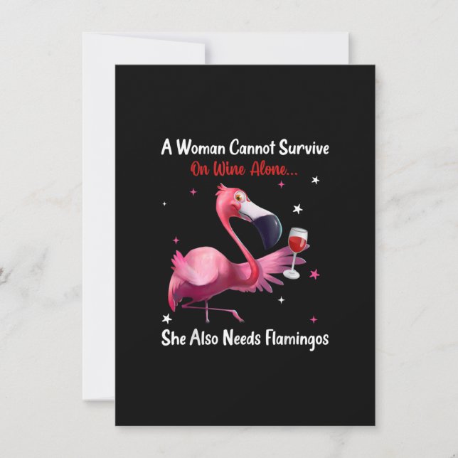 Invitación A Woman Cannot Survive On Wine Alone She Also Need (Anverso)