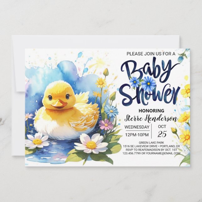 Invitación a Wonderland de Duck Tales Baby Shower (Anverso)