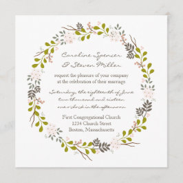 Invitación a Wreath de Boda de Woodland