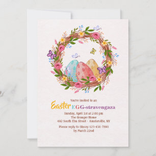 Invitación a Wreath de Huevos de Pascua