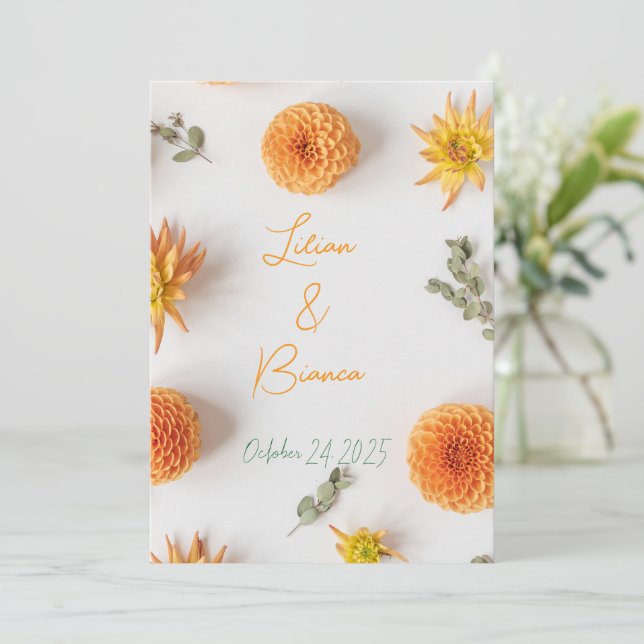 Invitación A "Yes" in Summer Hues - invitation wedding (Anverso de pie)