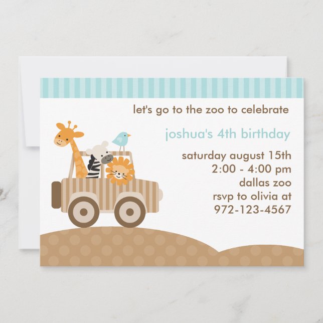 Invitación a Zoo Safari (Anverso)