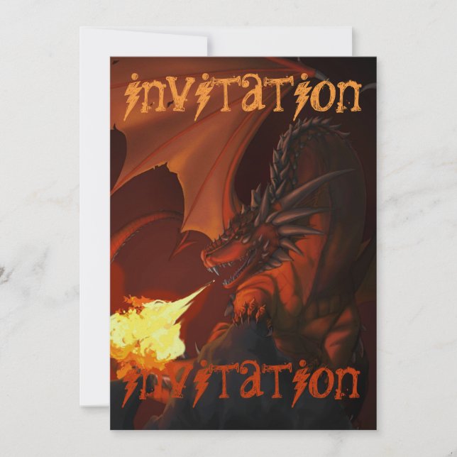 Invitación Abajo dragón profundo - el arte por Nekoni invita (Anverso)