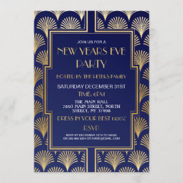 Invitación Abanico de fiesta de Nochevieja de los años 20 Gat
