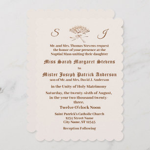Invitación Abanico Victoriano Monogramado