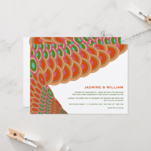 Invitación Abano Ventilador de Concha Art Deco Vintage Boda A