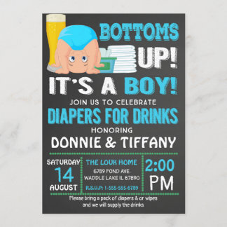 Invitación Abarca pañales para beber es un niño